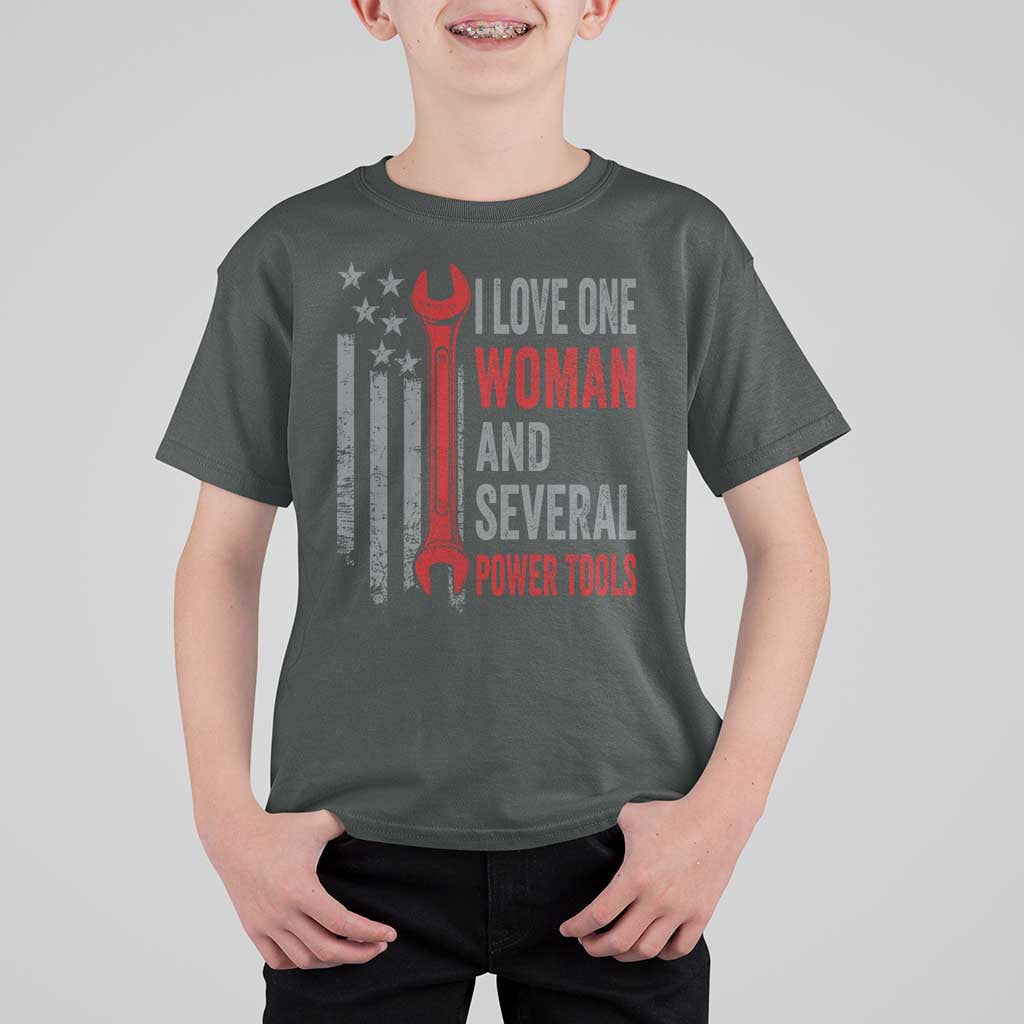 I Love One Woman And Several Power Tools T Shirt For Kid Funny Mechanic Handyman Carpenter