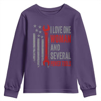 I Love One Woman And Several Power Tools Youth Sweatshirt Funny Mechanic Handyman Carpenter