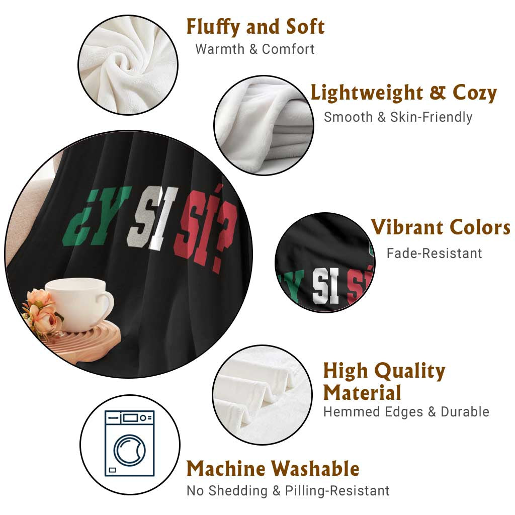 Mexican Y Si Si Football Jersey Style Throw Blanket Funny Mexico Roots