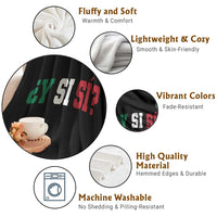 Mexican Y Si Si Football Jersey Style Throw Blanket Funny Mexico Roots