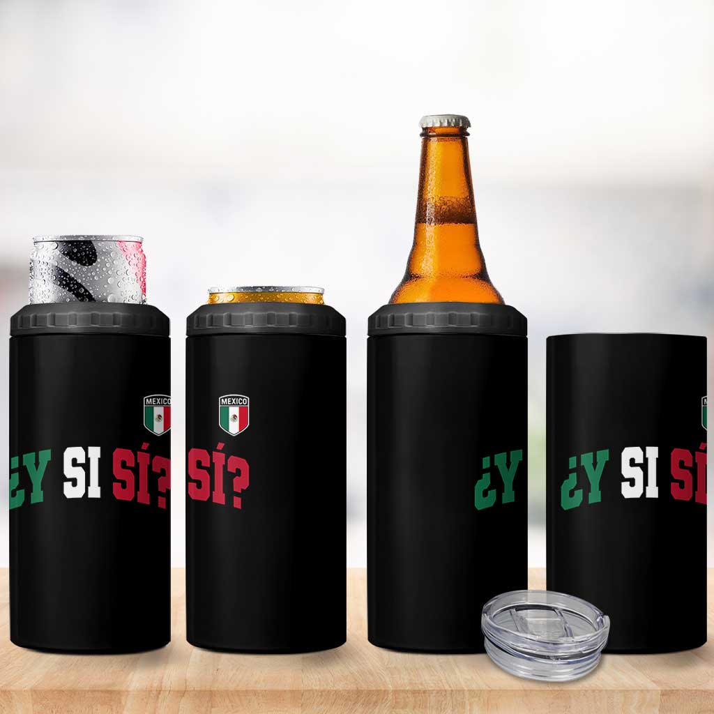 Mexican Y Si Si Football Jersey Style 4 in 1 Can Cooler Tumbler Funny Mexico Roots