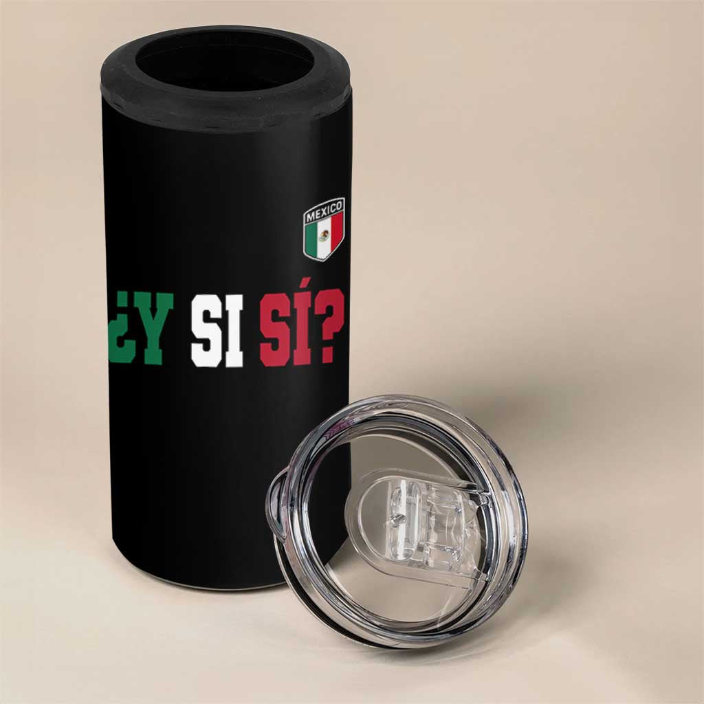 Mexican Y Si Si Football Jersey Style 4 in 1 Can Cooler Tumbler Funny Mexico Roots