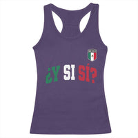 Mexican Y Si Si Football Jersey Style Racerback Tank Top Funny Mexico Roots