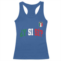 Mexican Y Si Si Football Jersey Style Racerback Tank Top Funny Mexico Roots