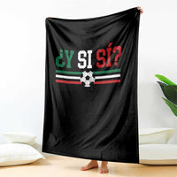 Y Si Sí Mexico Football Throw Blanket Vintage Mexican Flag Soccer Lover