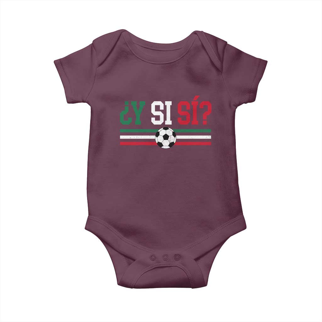 Y Si Sí Mexico Football Baby Onesie Vintage Mexican Flag Soccer Lover