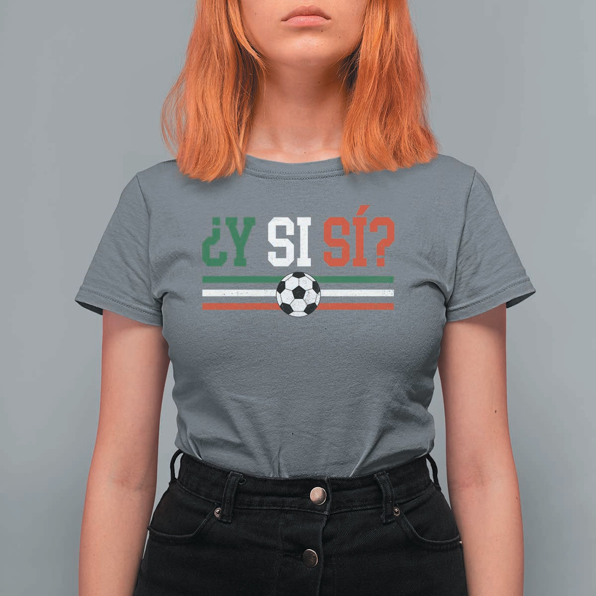 Y Si Sí Mexico Football T Shirt For Women Vintage Mexican Flag Soccer Lover
