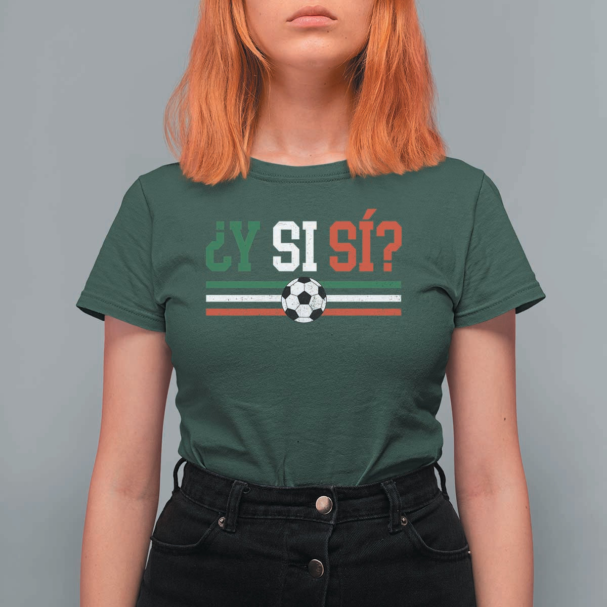 Y Si Sí Mexico Football T Shirt For Women Vintage Mexican Flag Soccer Lover