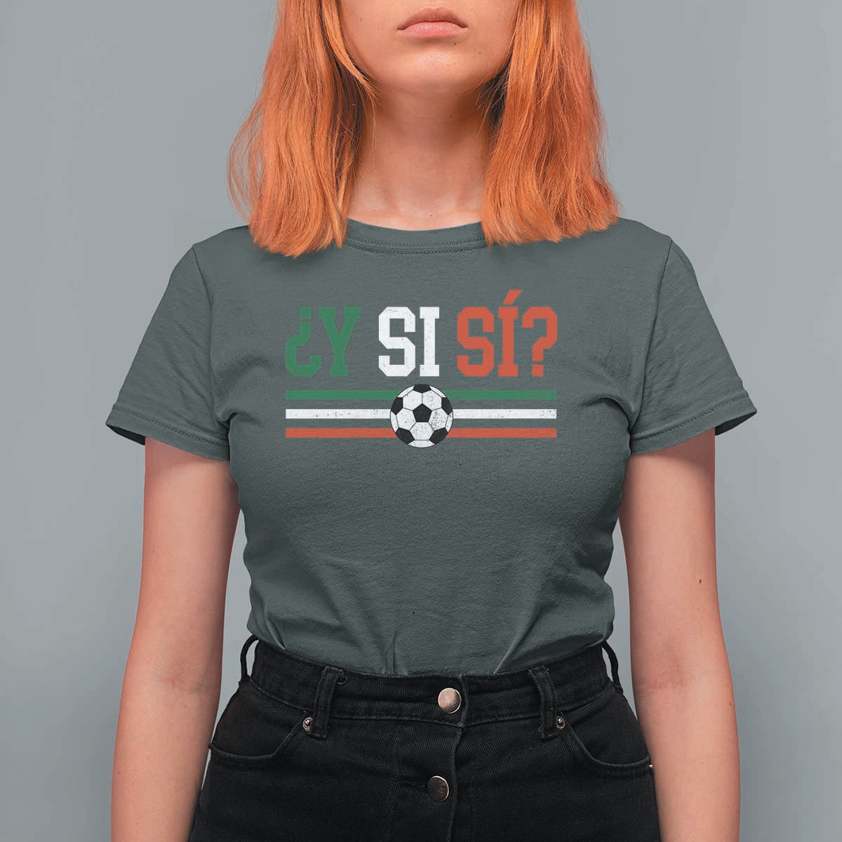 Y Si Sí Mexico Football T Shirt For Women Vintage Mexican Flag Soccer Lover