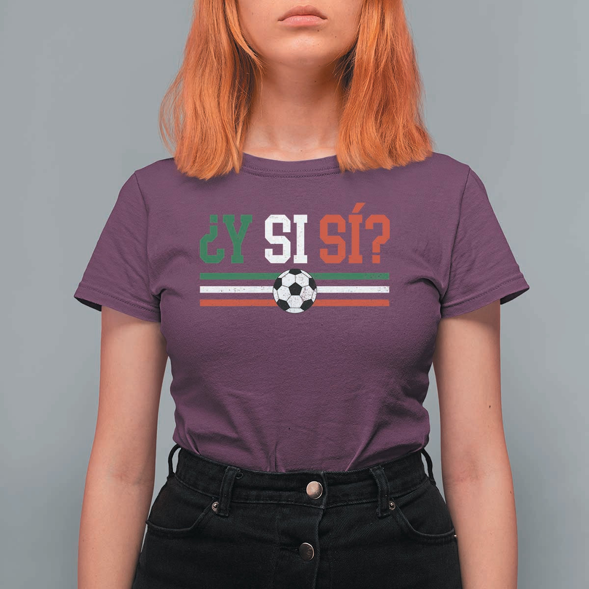 Y Si Sí Mexico Football T Shirt For Women Vintage Mexican Flag Soccer Lover