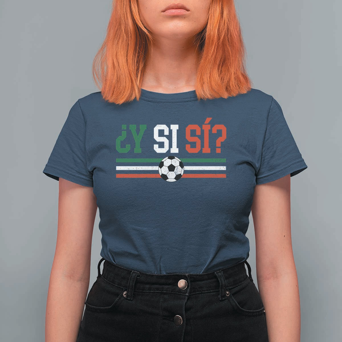 Y Si Sí Mexico Football T Shirt For Women Vintage Mexican Flag Soccer Lover