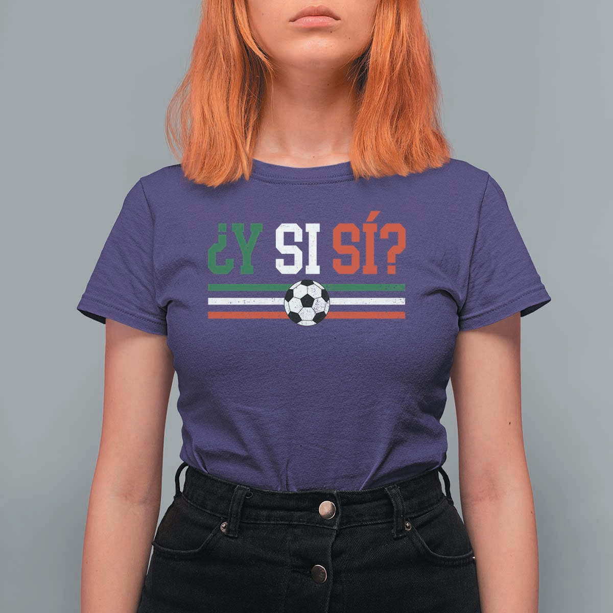 Y Si Sí Mexico Football T Shirt For Women Vintage Mexican Flag Soccer Lover