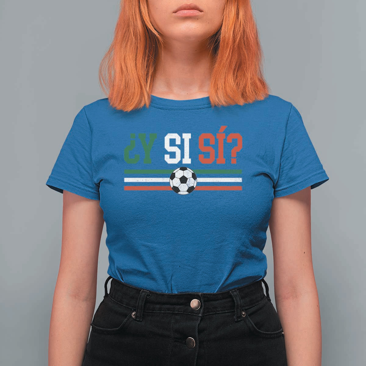 Y Si Sí Mexico Football T Shirt For Women Vintage Mexican Flag Soccer Lover