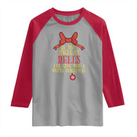 If You Jingle My Bells I'll Give You A White Christmas Raglan Shirt Red Bow - Wonder Print Shop