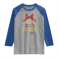 If You Jingle My Bells I'll Give You A White Christmas Raglan Shirt Red Bow - Wonder Print Shop