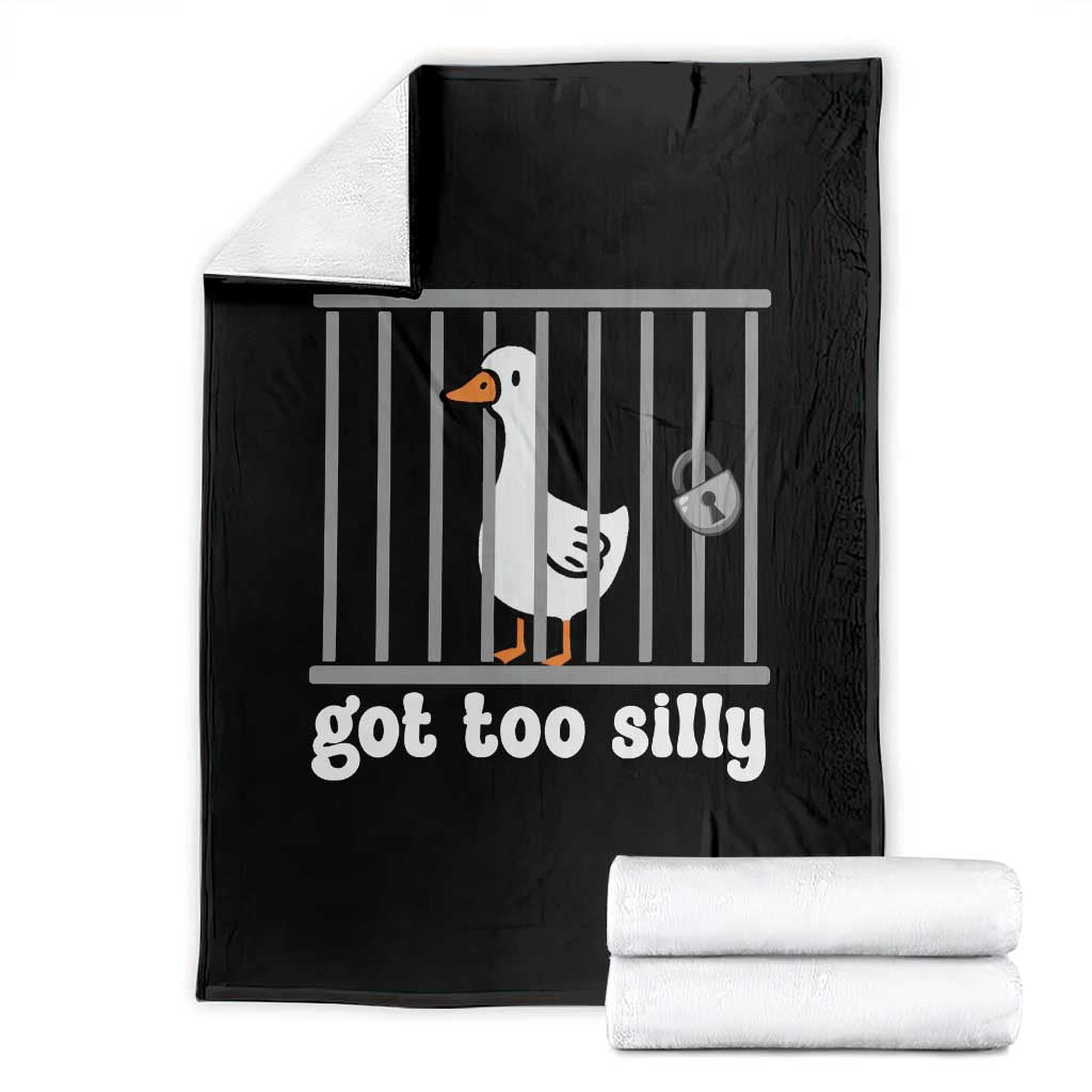 Funny Got Too Silly Throw Blanket Goose Pun Humor Animal Lovers - Wonder Print Shop