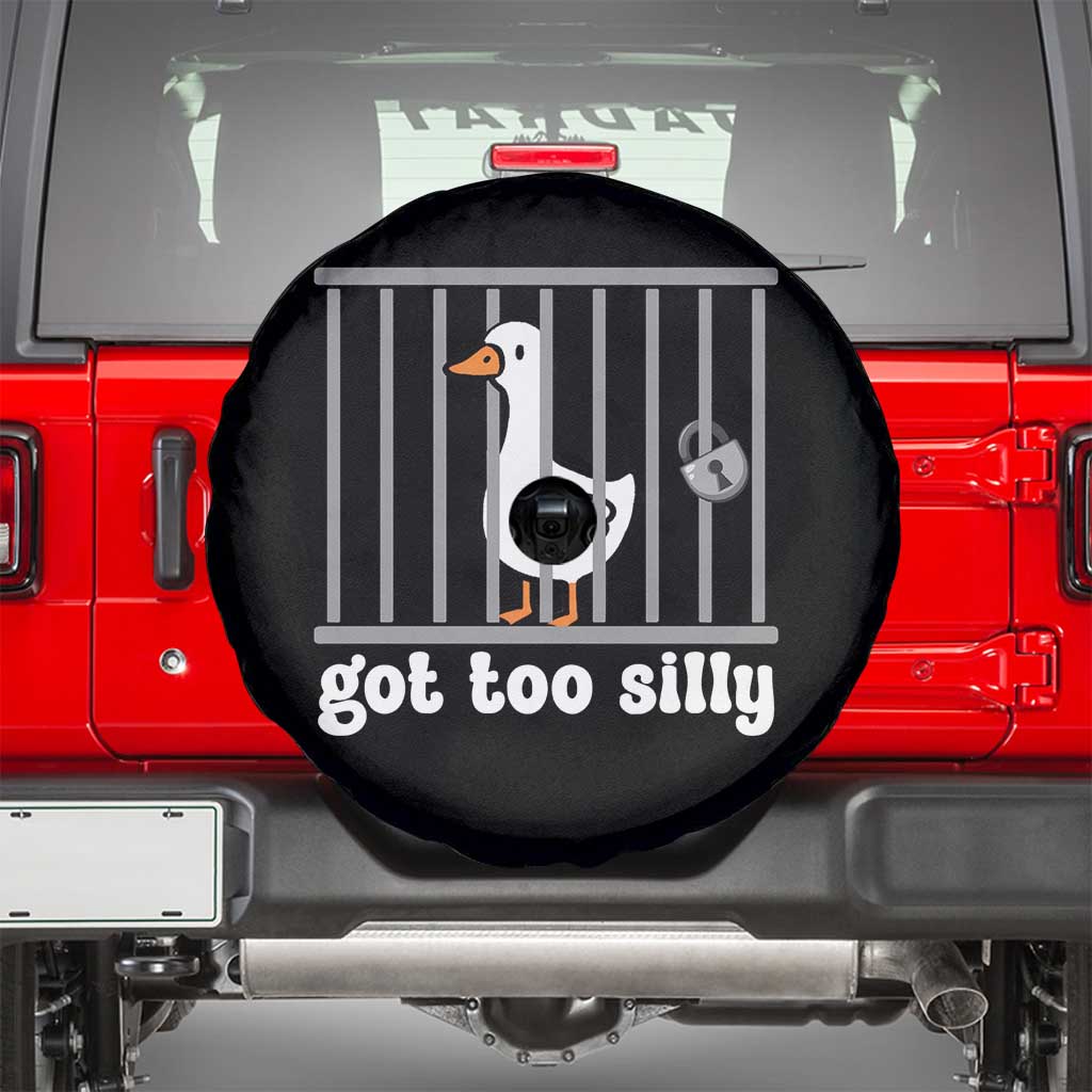 Funny Got Too Silly Spare Tire Cover Goose Pun Humor Animal Lovers - Wonder Print Shop