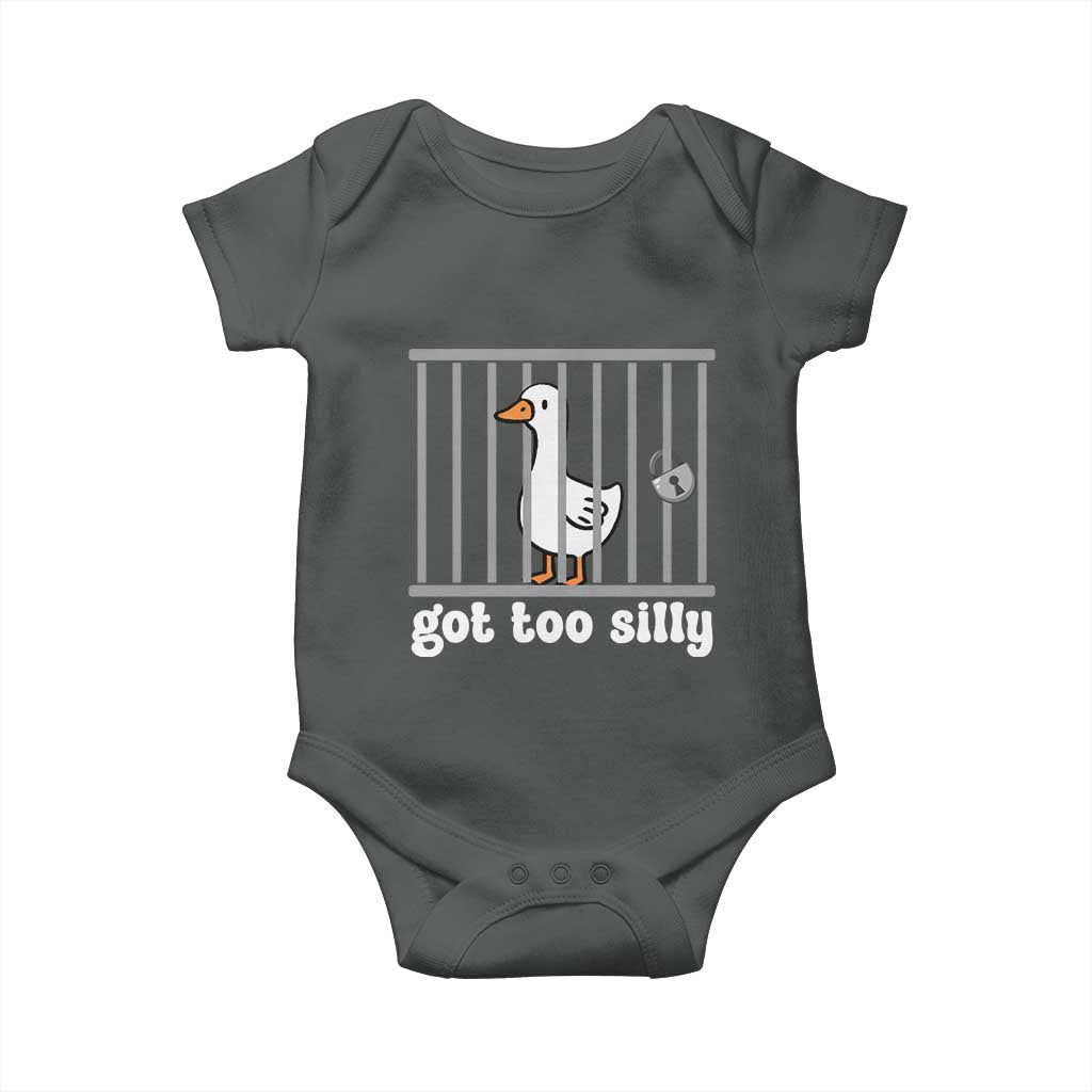 Funny Got Too Silly Baby Onesie Goose Pun Humor Animal Lovers - Wonder Print Shop