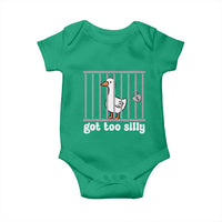 Funny Got Too Silly Baby Onesie Goose Pun Humor Animal Lovers - Wonder Print Shop