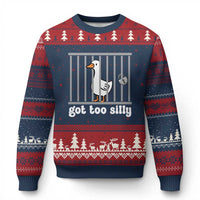 Funny Got Too Silly Ugly Christmas Sweater Goose Pun Humor Animal Lovers - Wonder Print Shop