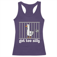Funny Got Too Silly Racerback Tank Top Goose Pun Humor Animal Lovers - Wonder Print Shop
