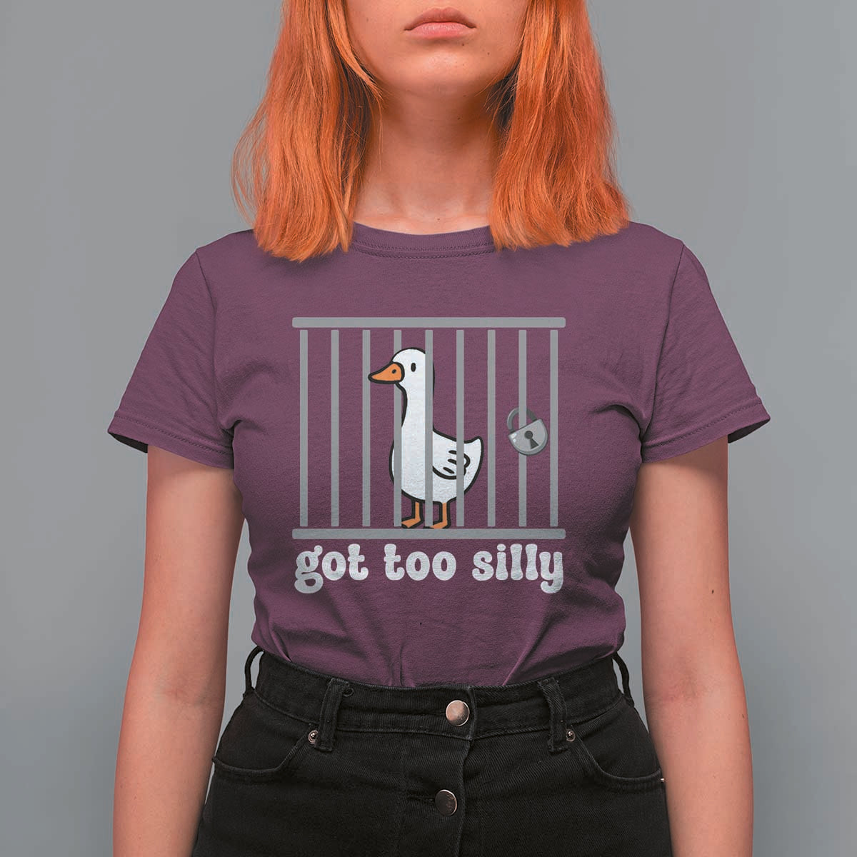 Funny Got Too Silly T Shirt For Women Goose Pun Humor Animal Lovers - Wonder Print Shop