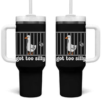 Funny Got Too Silly Tumbler With Handle Goose Pun Humor Animal Lovers - Wonder Print Shop