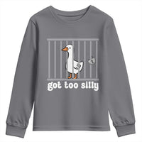 Funny Got Too Silly Youth Sweatshirt Goose Pun Humor Animal Lovers - Wonder Print Shop