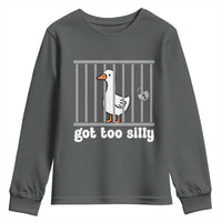 Funny Got Too Silly Youth Sweatshirt Goose Pun Humor Animal Lovers - Wonder Print Shop