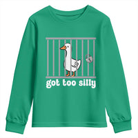 Funny Got Too Silly Youth Sweatshirt Goose Pun Humor Animal Lovers - Wonder Print Shop