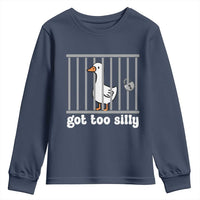 Funny Got Too Silly Youth Sweatshirt Goose Pun Humor Animal Lovers - Wonder Print Shop