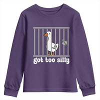 Funny Got Too Silly Youth Sweatshirt Goose Pun Humor Animal Lovers - Wonder Print Shop