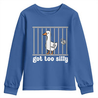 Funny Got Too Silly Youth Sweatshirt Goose Pun Humor Animal Lovers - Wonder Print Shop