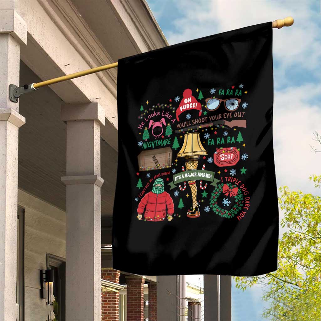 Funny Christmas Movie Garden Flag Oh Fudge Bunny Pajama Italian Leg Lamp - Wonder Print Shop