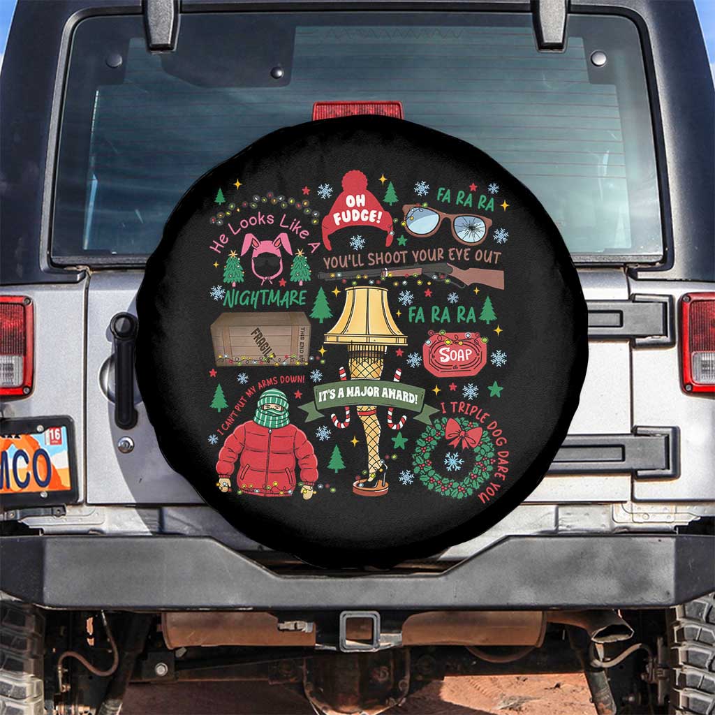 Funny Christmas Movie Spare Tire Cover Oh Fudge Bunny Pajama Italian Leg Lamp - Wonder Print Shop