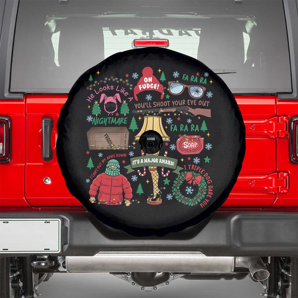 Funny Christmas Movie Spare Tire Cover Oh Fudge Bunny Pajama Italian Leg Lamp - Wonder Print Shop