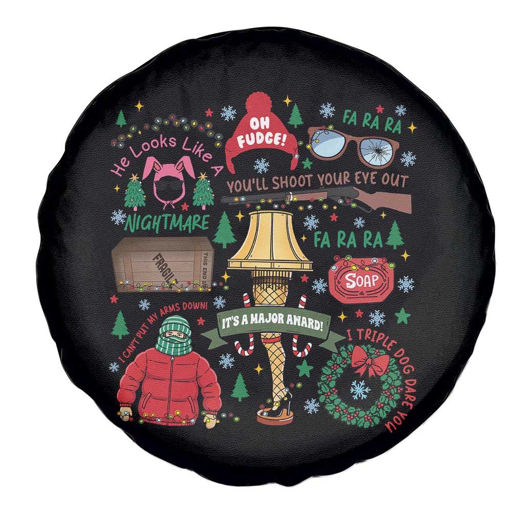 Funny Christmas Movie Spare Tire Cover Oh Fudge Bunny Pajama Italian Leg Lamp - Wonder Print Shop