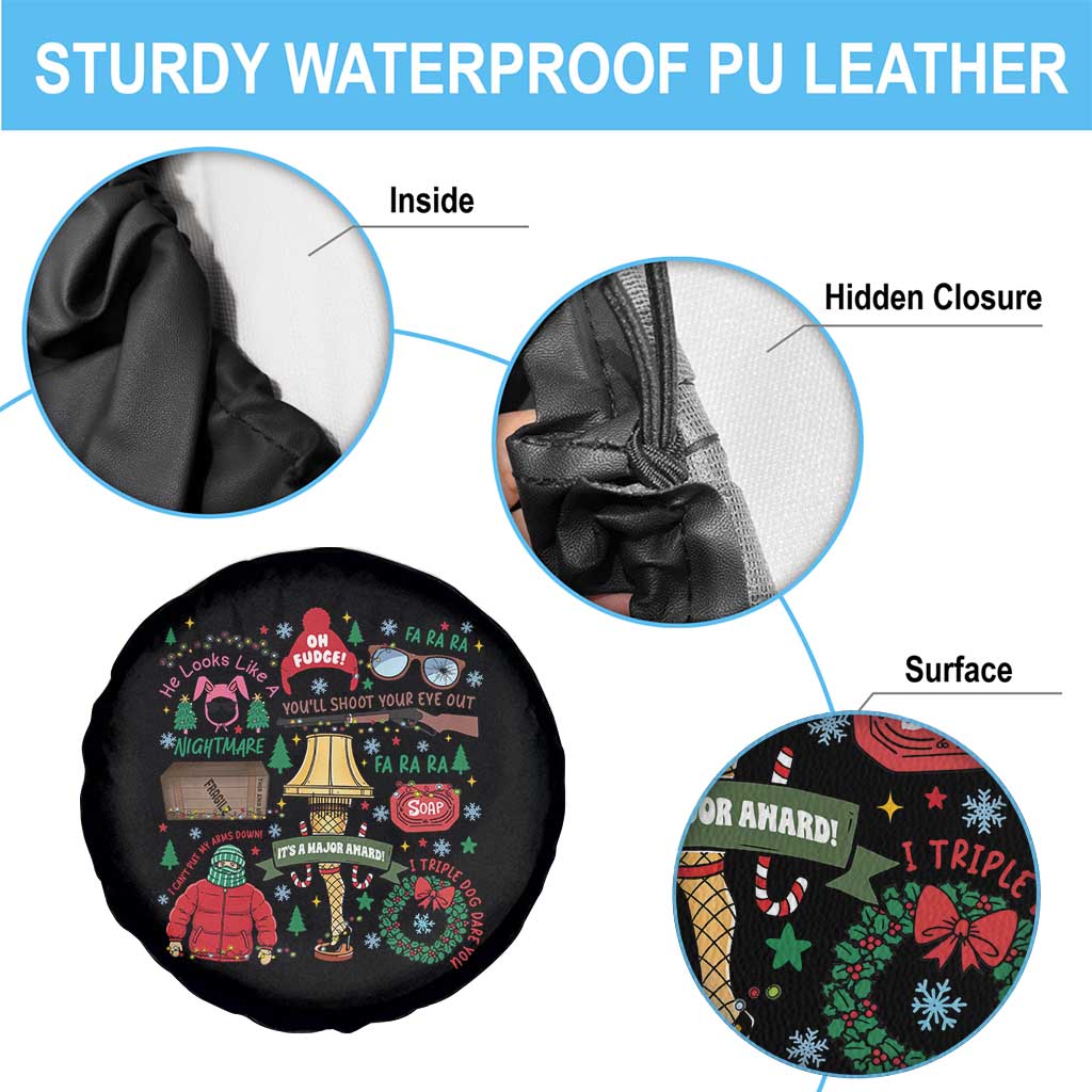 Funny Christmas Movie Spare Tire Cover Oh Fudge Bunny Pajama Italian Leg Lamp - Wonder Print Shop