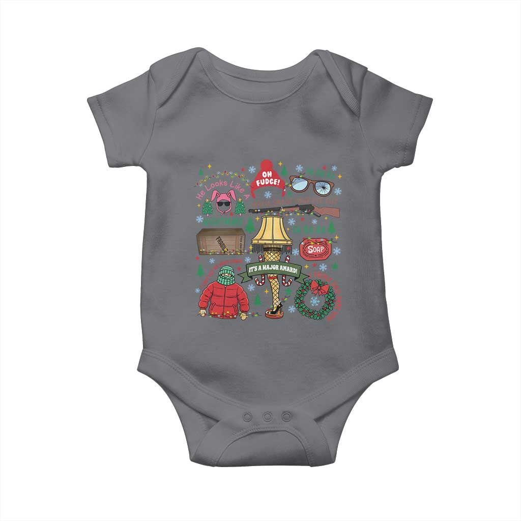 Funny Christmas Movie Baby Onesie Oh Fudge Bunny Pajama Italian Leg Lamp - Wonder Print Shop