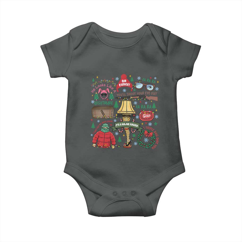 Funny Christmas Movie Baby Onesie Oh Fudge Bunny Pajama Italian Leg Lamp - Wonder Print Shop