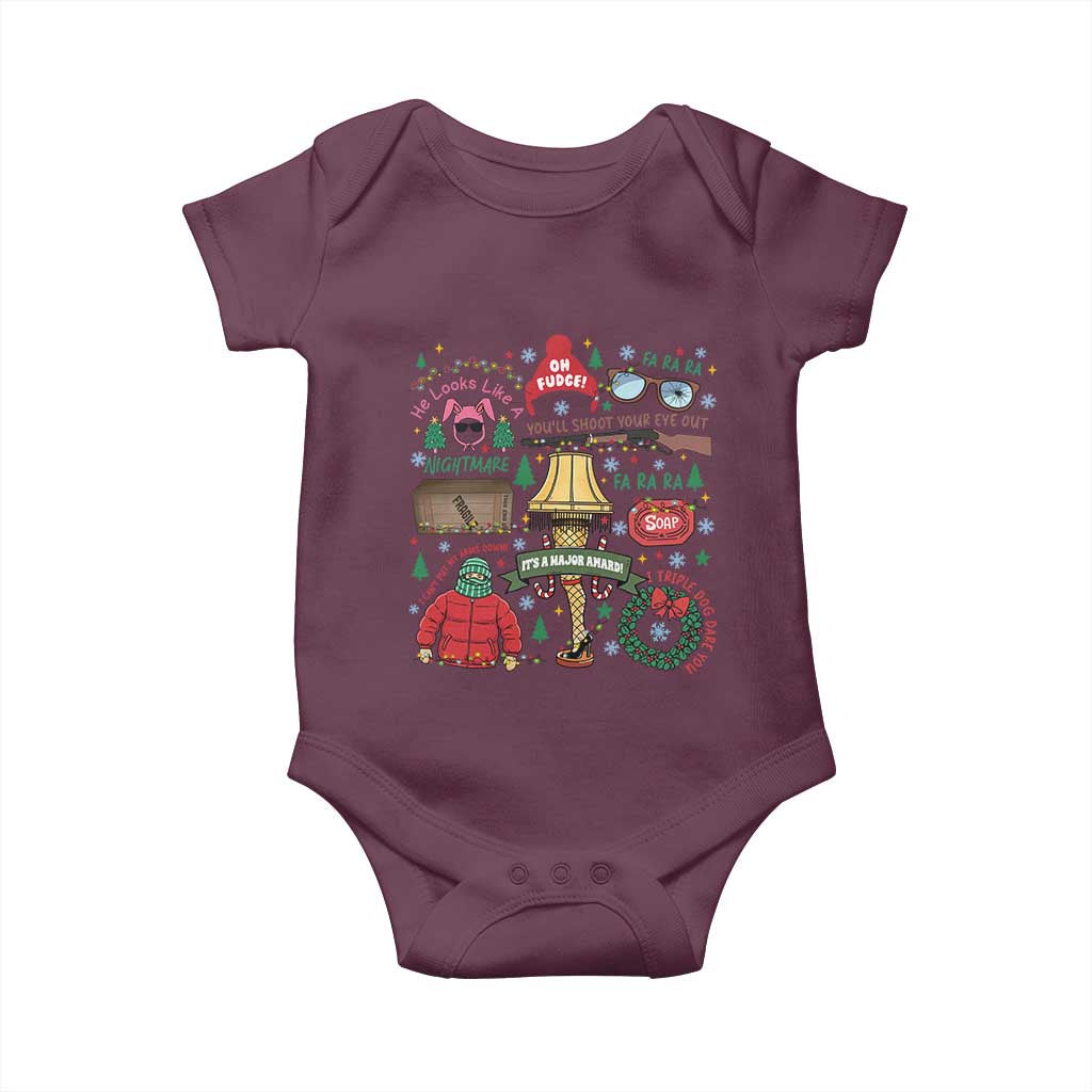 Funny Christmas Movie Baby Onesie Oh Fudge Bunny Pajama Italian Leg Lamp - Wonder Print Shop