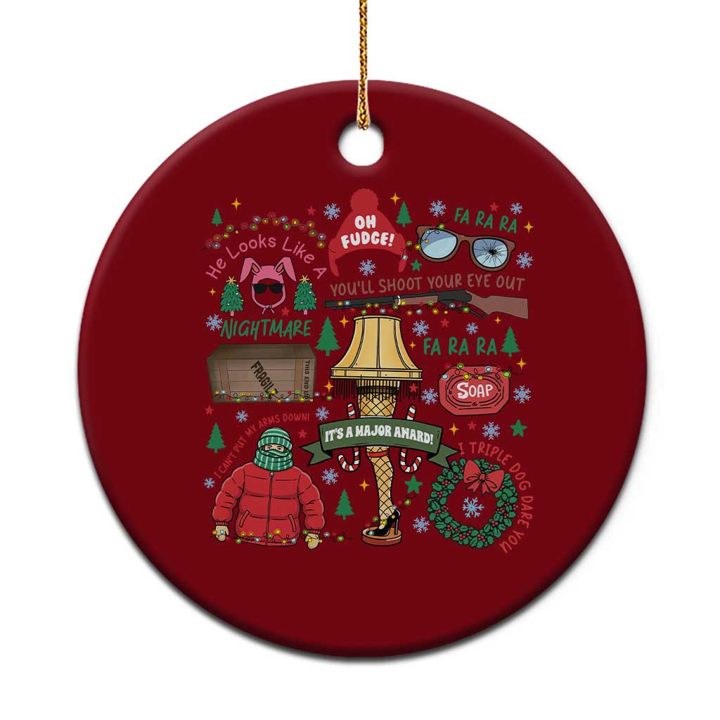 Funny Christmas Movie Ceramic Ornament Oh Fudge Bunny Pajama Italian Leg Lamp - Wonder Print Shop
