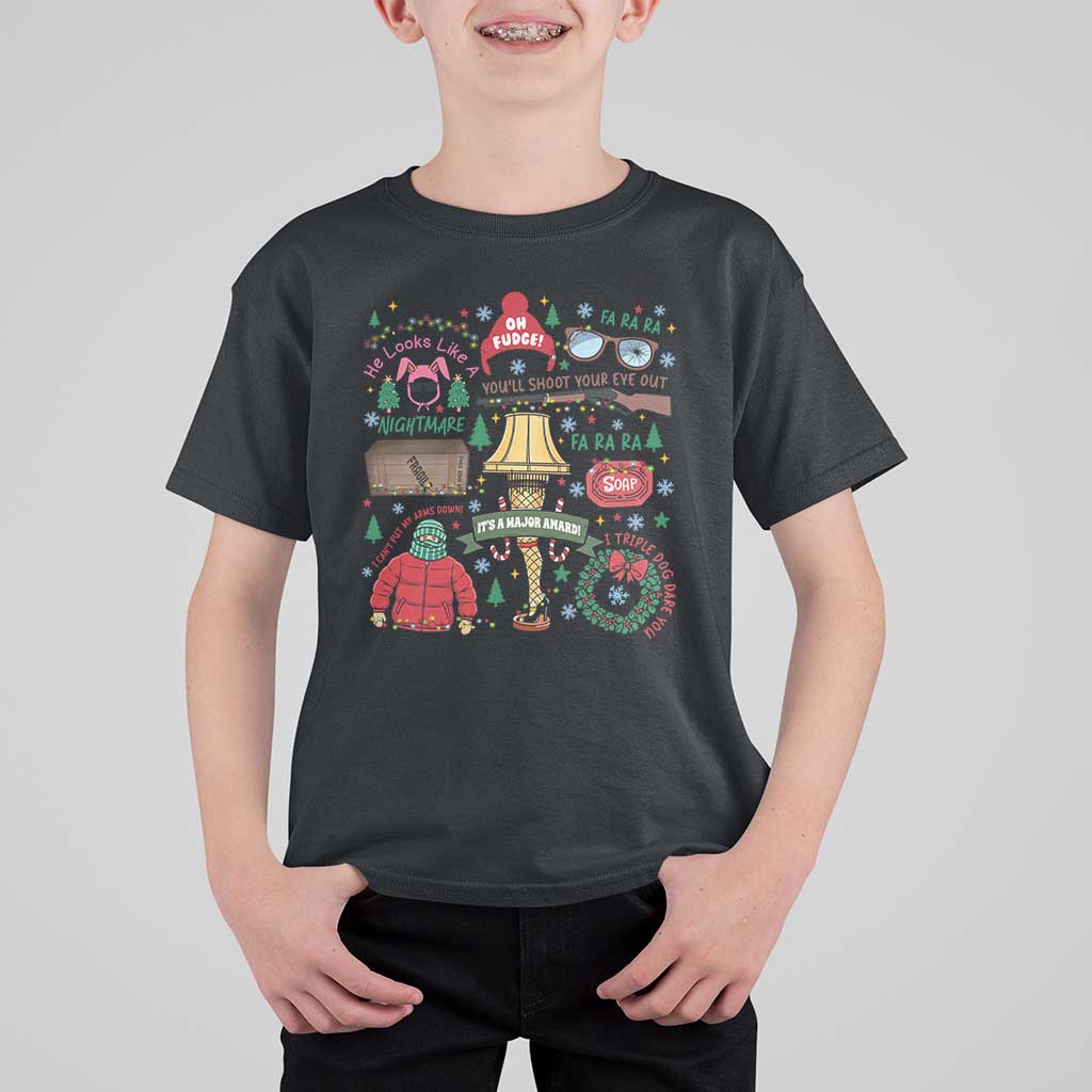 Funny Christmas Movie T Shirt For Kid Oh Fudge Bunny Pajama Italian Leg Lamp - Wonder Print Shop
