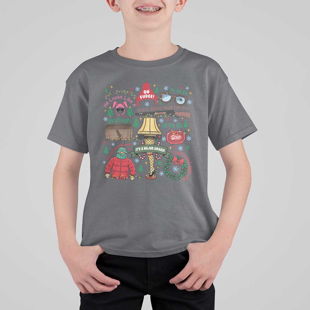 Funny Christmas Movie T Shirt For Kid Oh Fudge Bunny Pajama Italian Leg Lamp - Wonder Print Shop