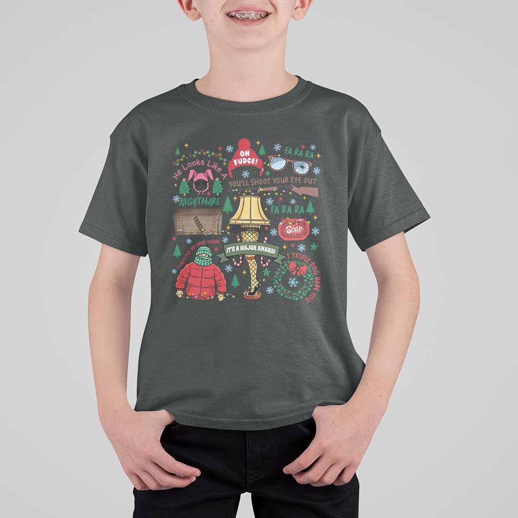 Funny Christmas Movie T Shirt For Kid Oh Fudge Bunny Pajama Italian Leg Lamp - Wonder Print Shop