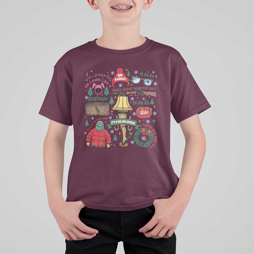 Funny Christmas Movie T Shirt For Kid Oh Fudge Bunny Pajama Italian Leg Lamp - Wonder Print Shop