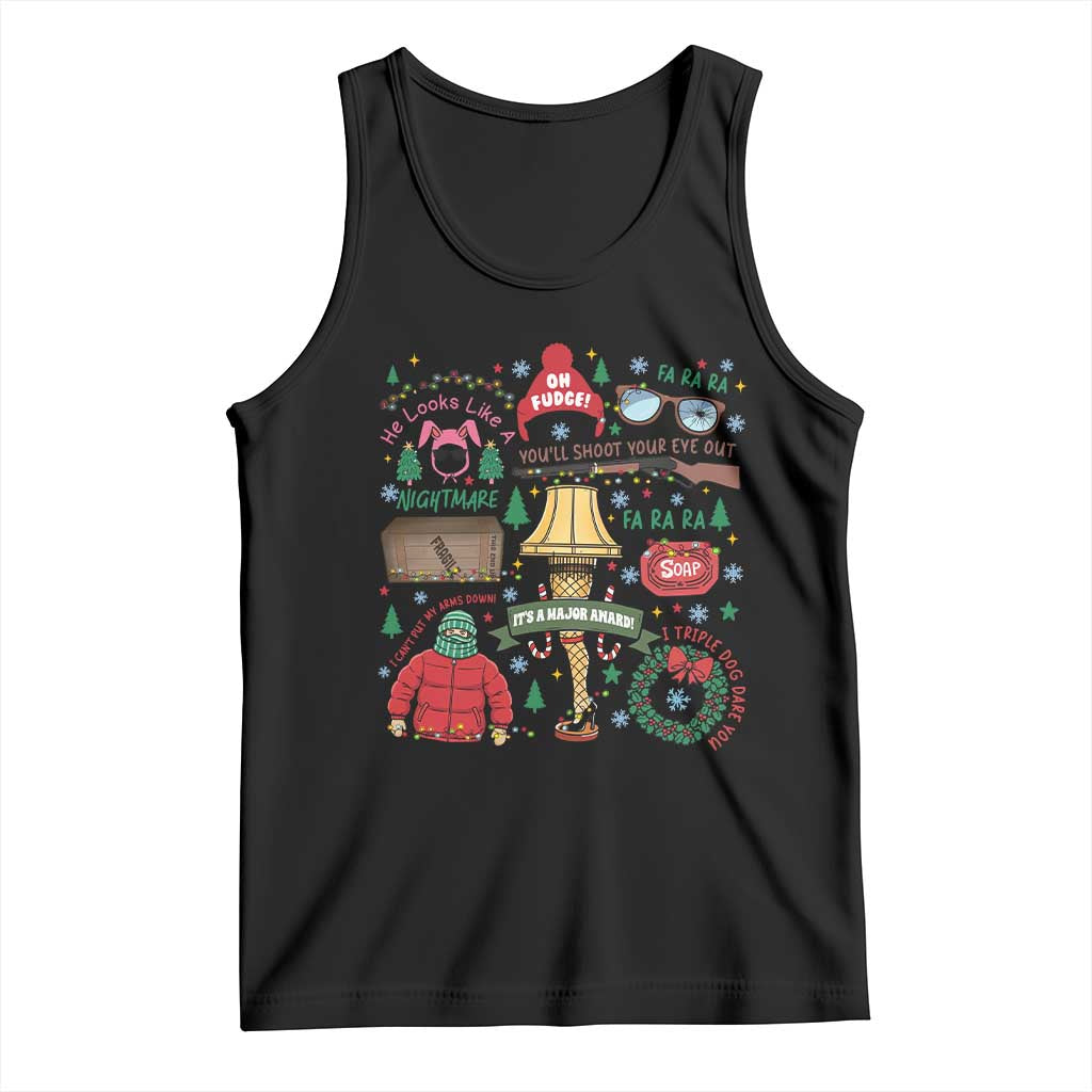 Funny Christmas Movie Tank Top Oh Fudge Bunny Pajama Italian Leg Lamp - Wonder Print Shop