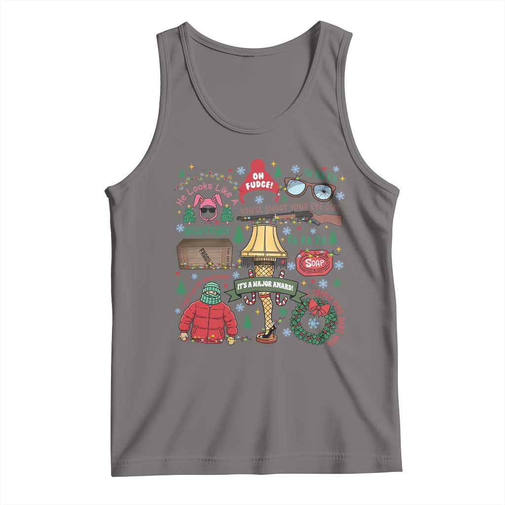 Funny Christmas Movie Tank Top Oh Fudge Bunny Pajama Italian Leg Lamp - Wonder Print Shop