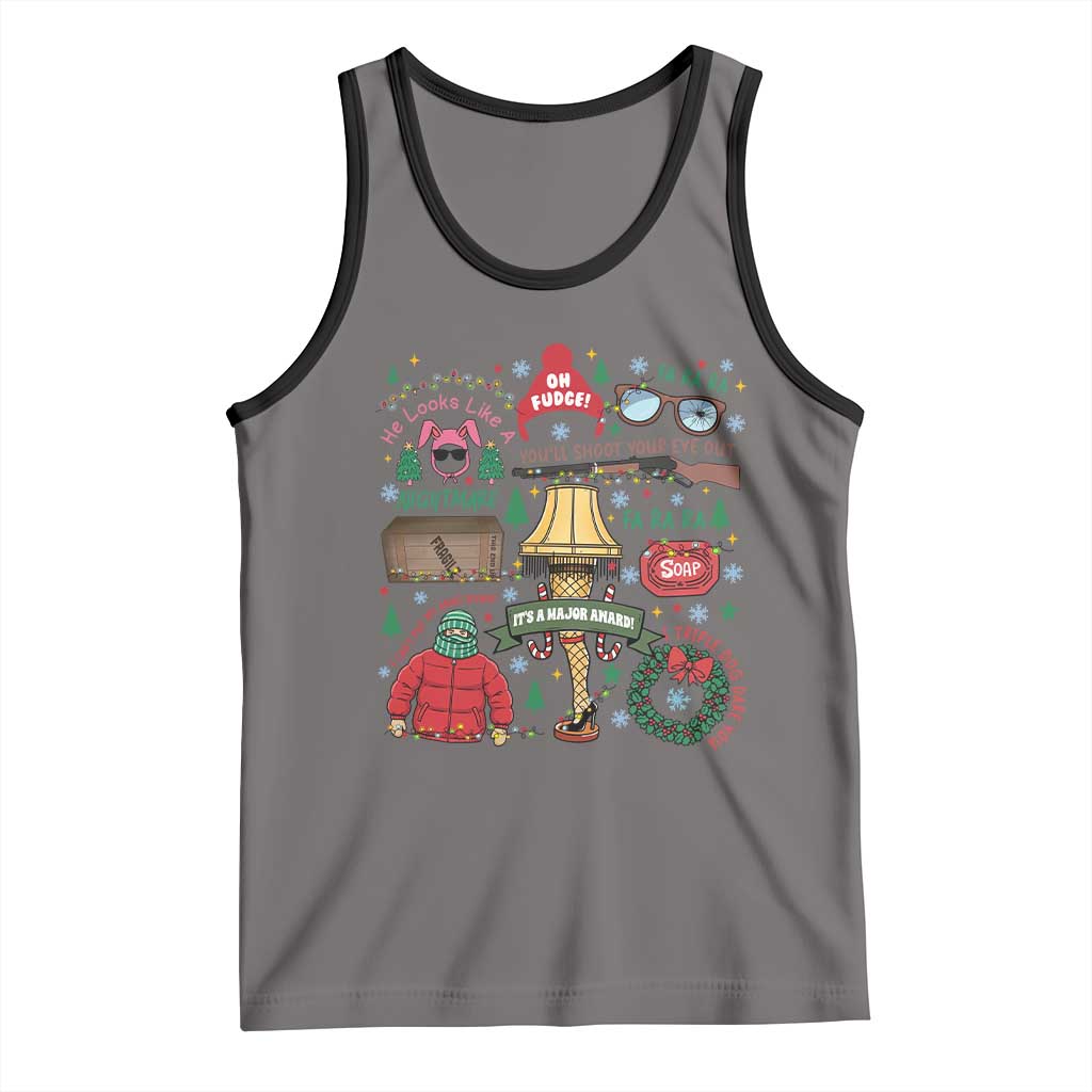 Funny Christmas Movie Tank Top Oh Fudge Bunny Pajama Italian Leg Lamp - Wonder Print Shop