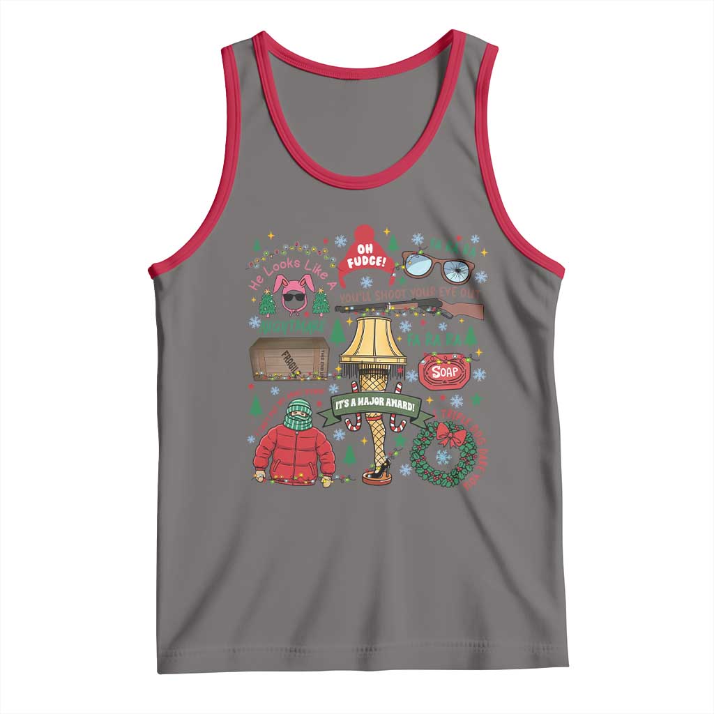 Funny Christmas Movie Tank Top Oh Fudge Bunny Pajama Italian Leg Lamp - Wonder Print Shop